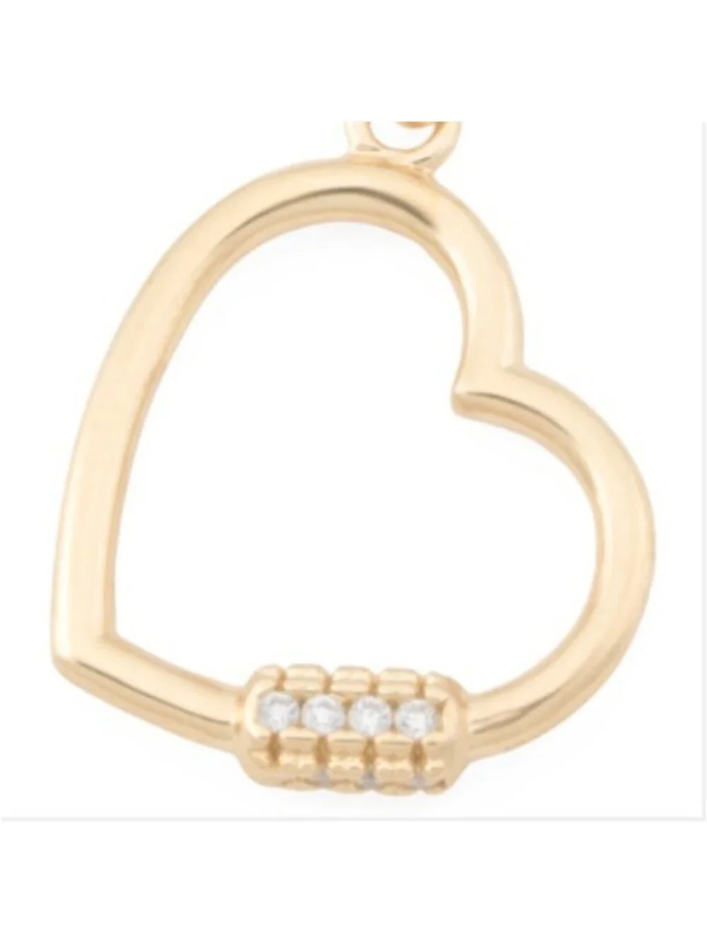 MIA FIORE Made In Italy 14kt Gold Plated Polished Heart Cubic Zirconia Necklace